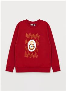 LCW Kids Bisiklet Yaka Galatasaray Baskılı Uzun Kollu Erkek Çocuk Sweatshirt